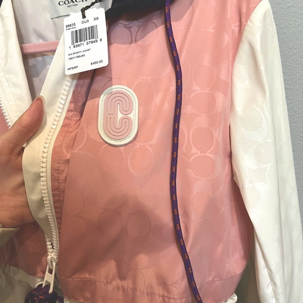NWT COACH pink signature sporty rain jacket - Picture 5 of 8
